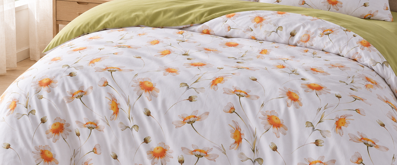 Dayla Çift Kişilik Nevresim Takımı – %100 pamuk, 62 tel ranforce; 200×220 cm nevresim, 240×260 cm lastiksiz çarşaf
