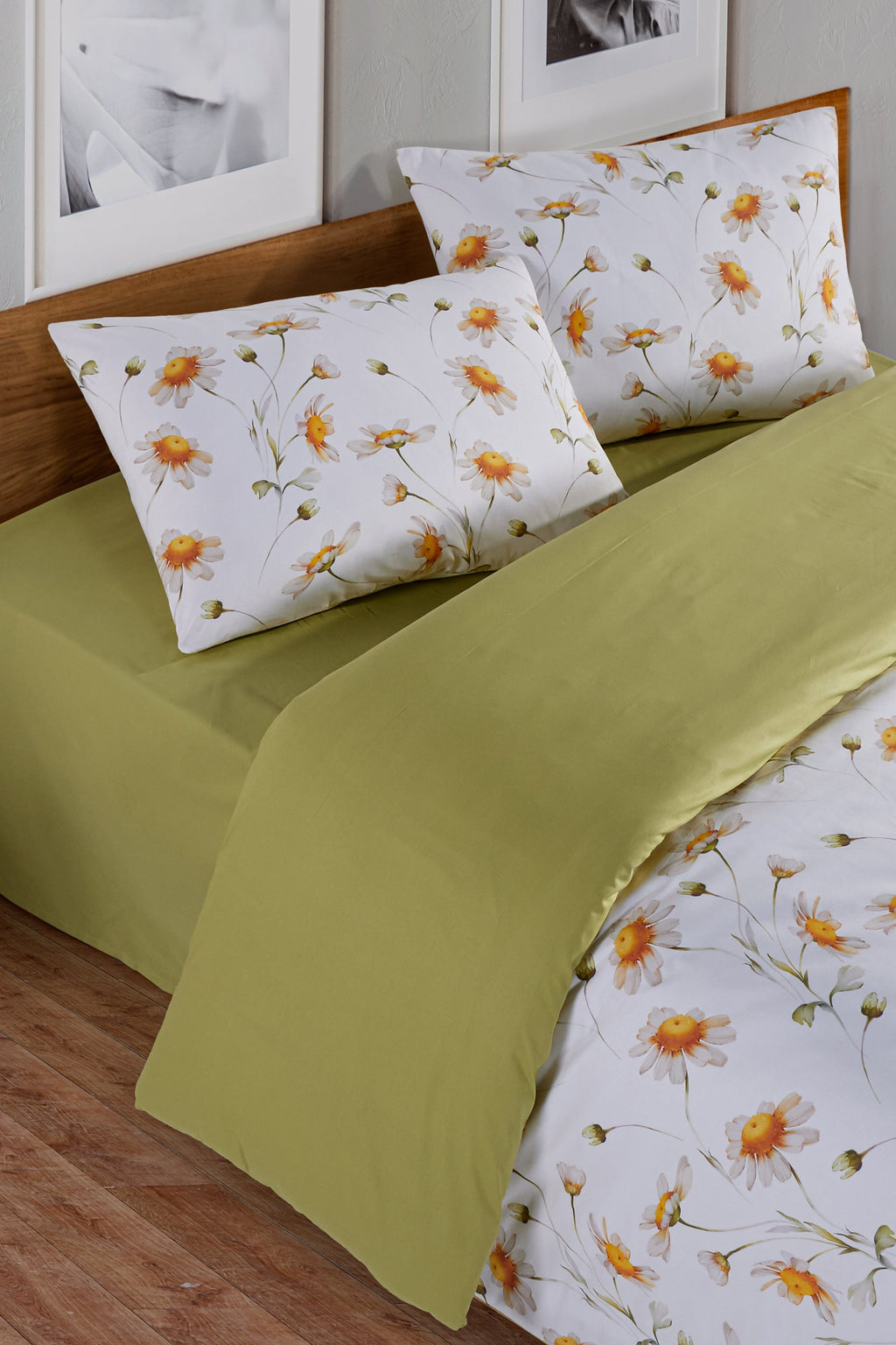 Dayla çift kişilik nevresim takımı, papatya desenli %100 pamuk – Marie Lou Home (4)