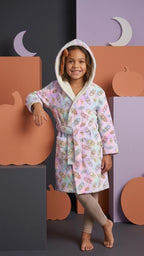 LILAC Kapüşonlu Çocuk Bornozu – %100 Pamuk, GOTS Sertifikalı | Marie Lou Kids