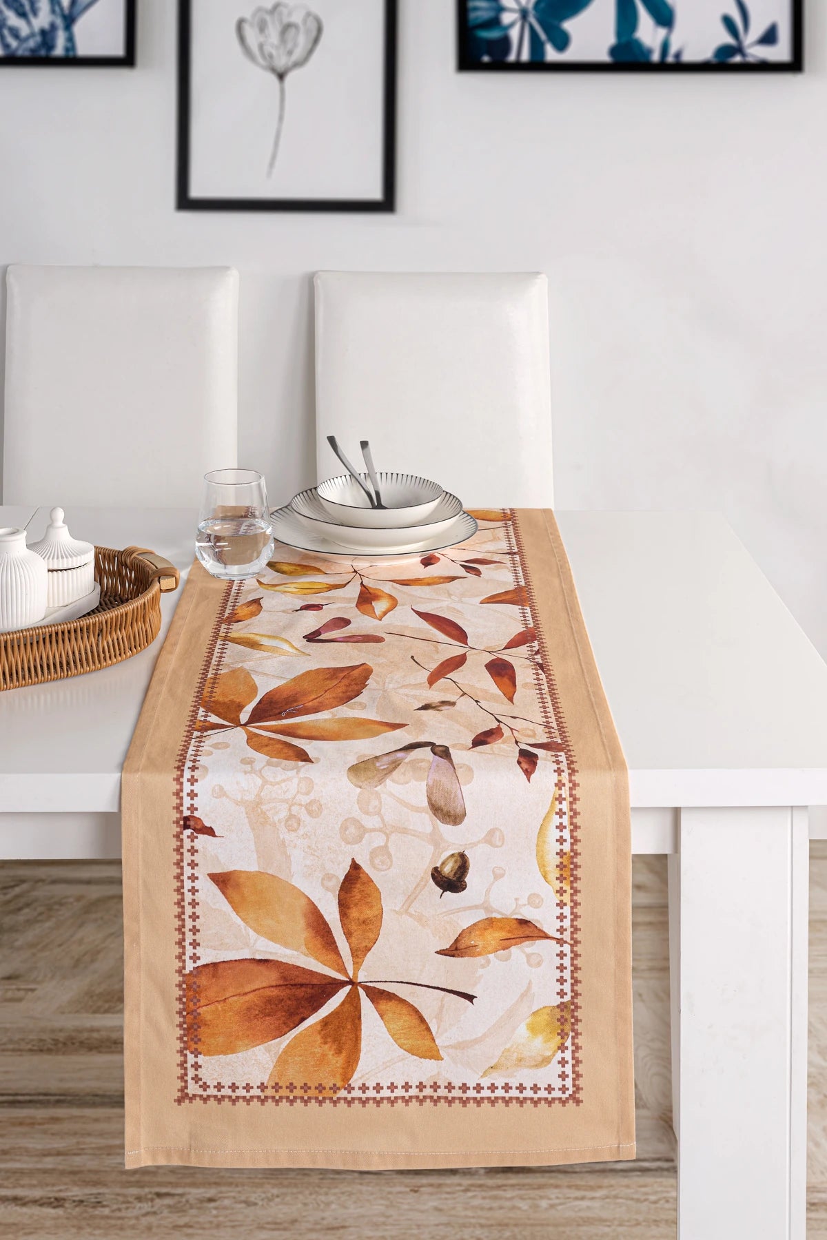 Autumn %100 Pamuk Masa Örtüsü Seti-Runner & Amerikan Servis & Supla | Marie Lou Home