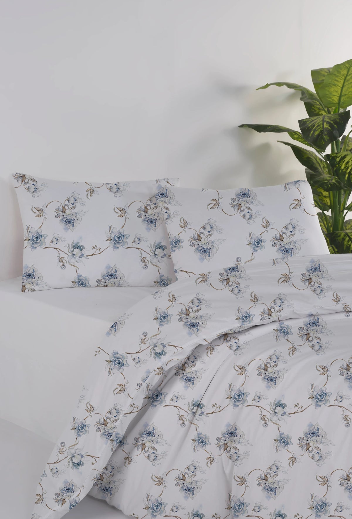 Percale Blue Çift Kişilik Nevresim Seti - %100 Pamuk, 82 Tel, 200x220