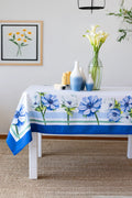 Masa Örtüsü-%75 Pamuk %25 Polyester-Mavi | Azure Marie Lou Home