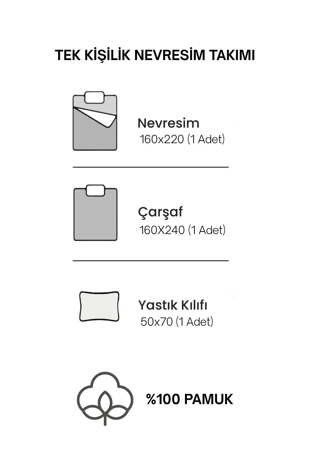 Solea Tek Kişilik Nevresim Takımı - %100 Pamuk Ranforce, 160x220