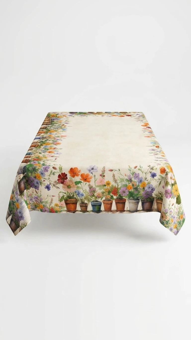 Flowers %100 Pamuk Masa Örtüsü 140x240 cm | Marie Lou Home