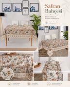 Safran %100 Pamuk Masa Örtüsü Seti-Runner & Amerikan Servis & Supla | Marie Lou Home