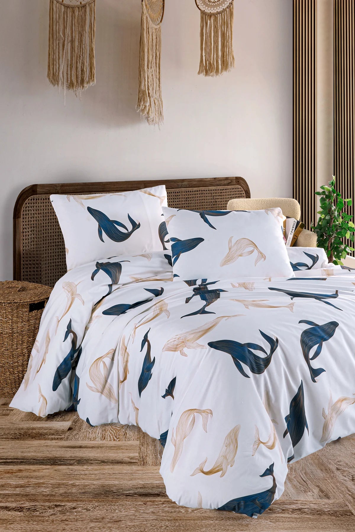 Whale Çift Kişilik Nevresim Seti - %100 Pamuk Ranforce, 200x220