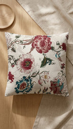 Marie Lou 2'li Set Botanik Desenli Rosalia Kırlent Kılıfı - %100 Pamuk Panama Kumaş - 45x45 cm