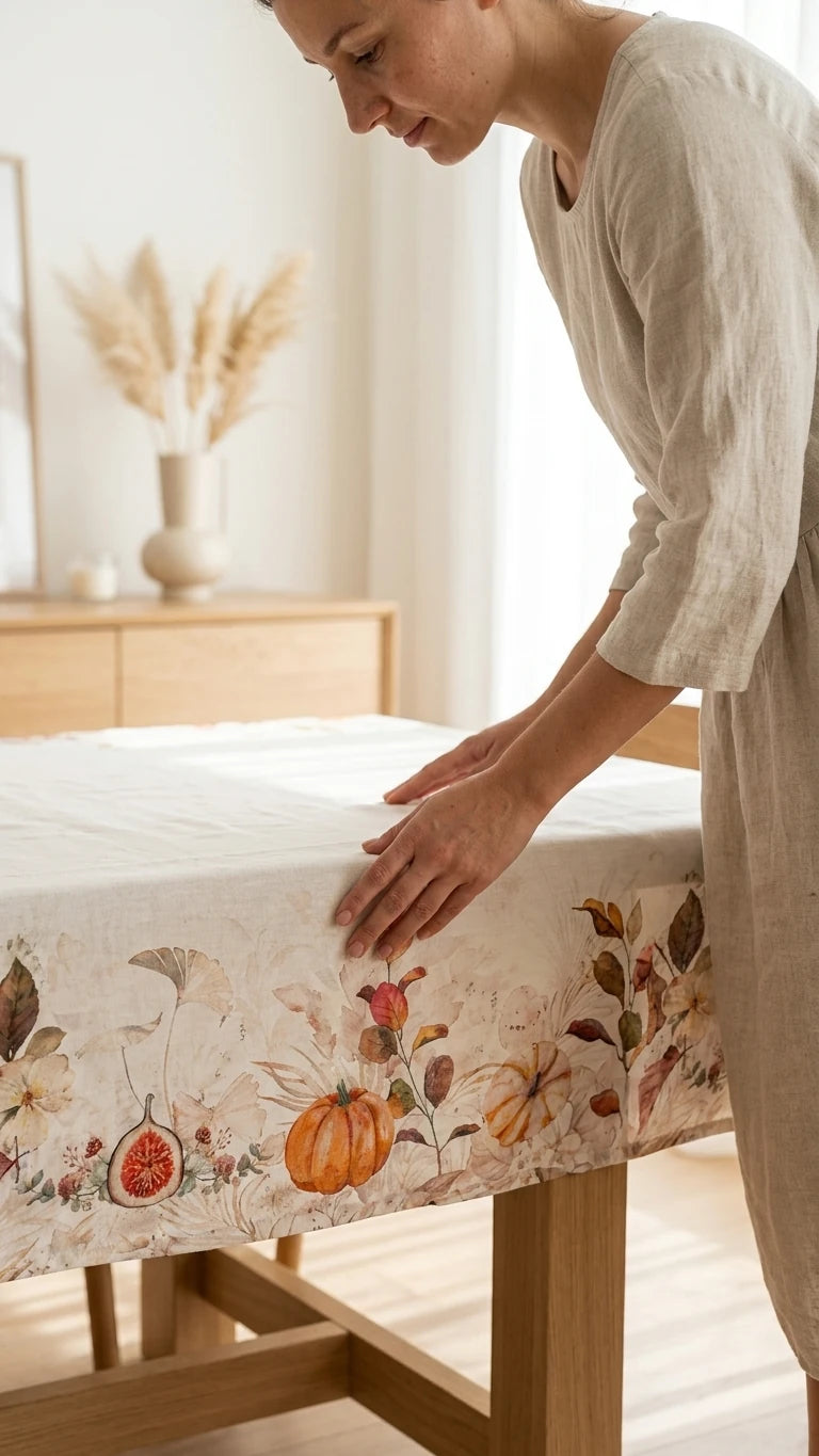 %100 Pamuk Masa Örtüsü Yılbaşı Koleksiyonu | Pumpkin Marie Lou Home