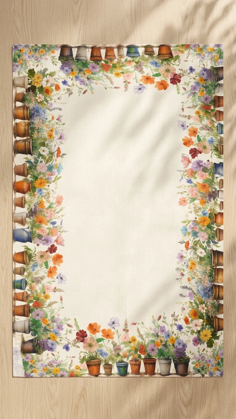 Flowers %100 Pamuk Masa Örtüsü 140x240 cm | Marie Lou Home
