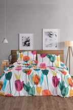 Tulip Tek Kişilik Nevresim Takımı - %100 Pamuk Ranforce, 160x220