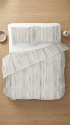 Stripe Brown Çizgili Çift Kişilik Nevresim Seti 200x220 cm (Çarşafsız)