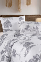 Vintage Blue Çift Kişilik Nevresim Seti - %100 Pamuk Ranforce, 200x220