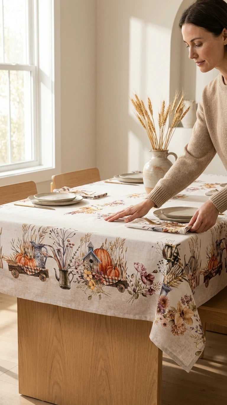%100 Pamuk Masa Örtüsü-Yılbaşı Koleksiyonu |Harvest Marie Lou Home