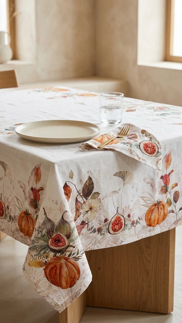 %100 Pamuk Masa Örtüsü Yılbaşı Koleksiyonu | Pumpkin Marie Lou Home