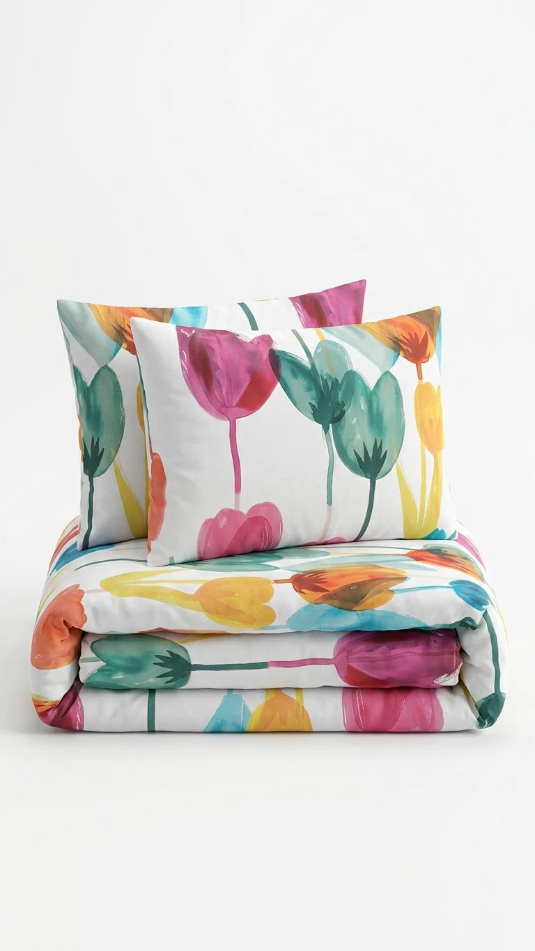 Tulip Tek Kişilik Nevresim Takımı - %100 Pamuk Ranforce, 160x220