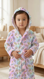 LILAC Kapüşonlu Çocuk Bornozu – %100 Pamuk, GOTS Sertifikalı | Marie Lou Kids