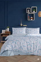 Evelya Blue Çift Kişilik Nevresim Takımı - %100 Pamuk Ranforce, 200x220