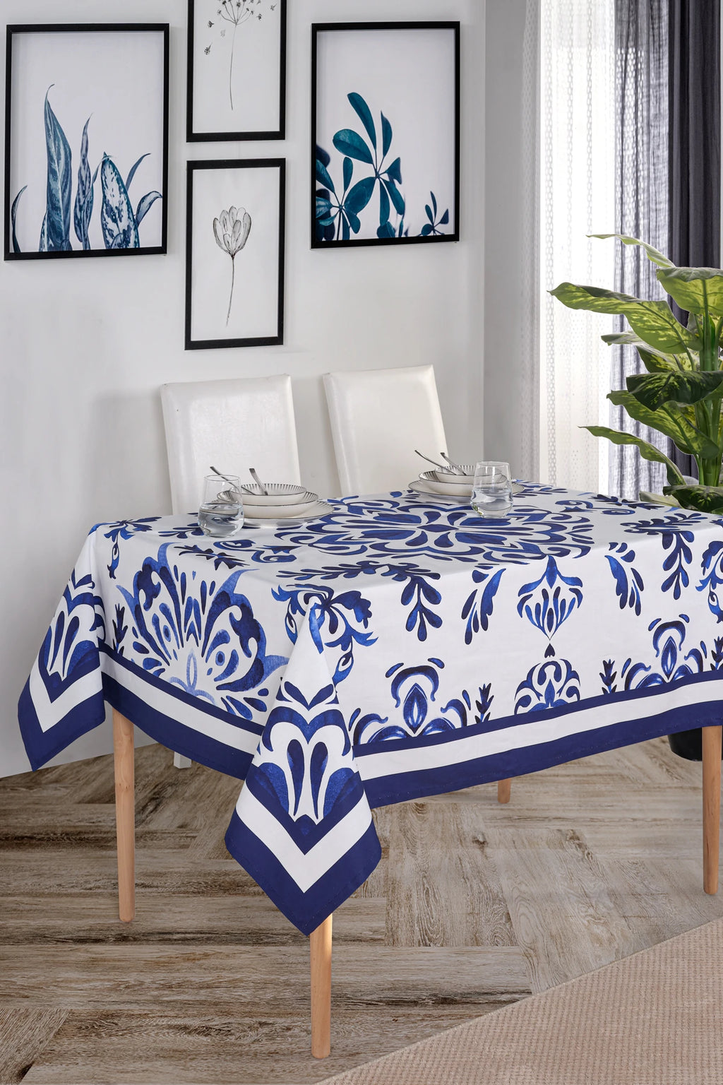 Ege Mavisi %100 Pamuk Masa Örtüsü Seti-Runner & Amerikan Servis & Supla | Marie Lou Home