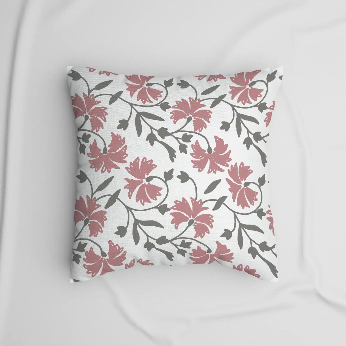 Marie Lou 2'li Set Botanik Desenli Lavinia Kırlent Kılıfı - %100 Pamuk Panama Kumaş - 45x45 cm