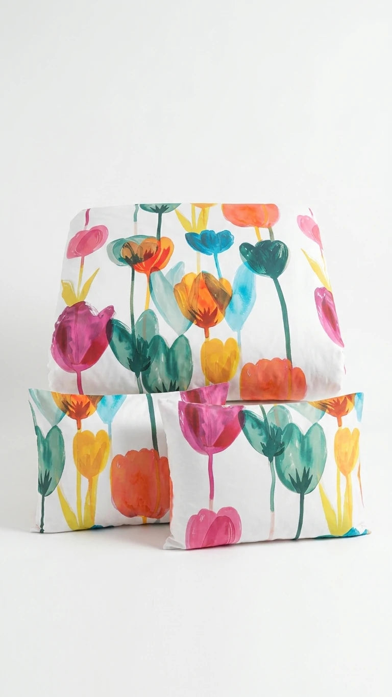 Tulip Tek Kişilik Nevresim Takımı - %100 Pamuk Ranforce, 160x220