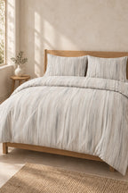 Stripe Brown Çizgili Çift Kişilik Nevresim Seti 200x220 cm (Çarşafsız)