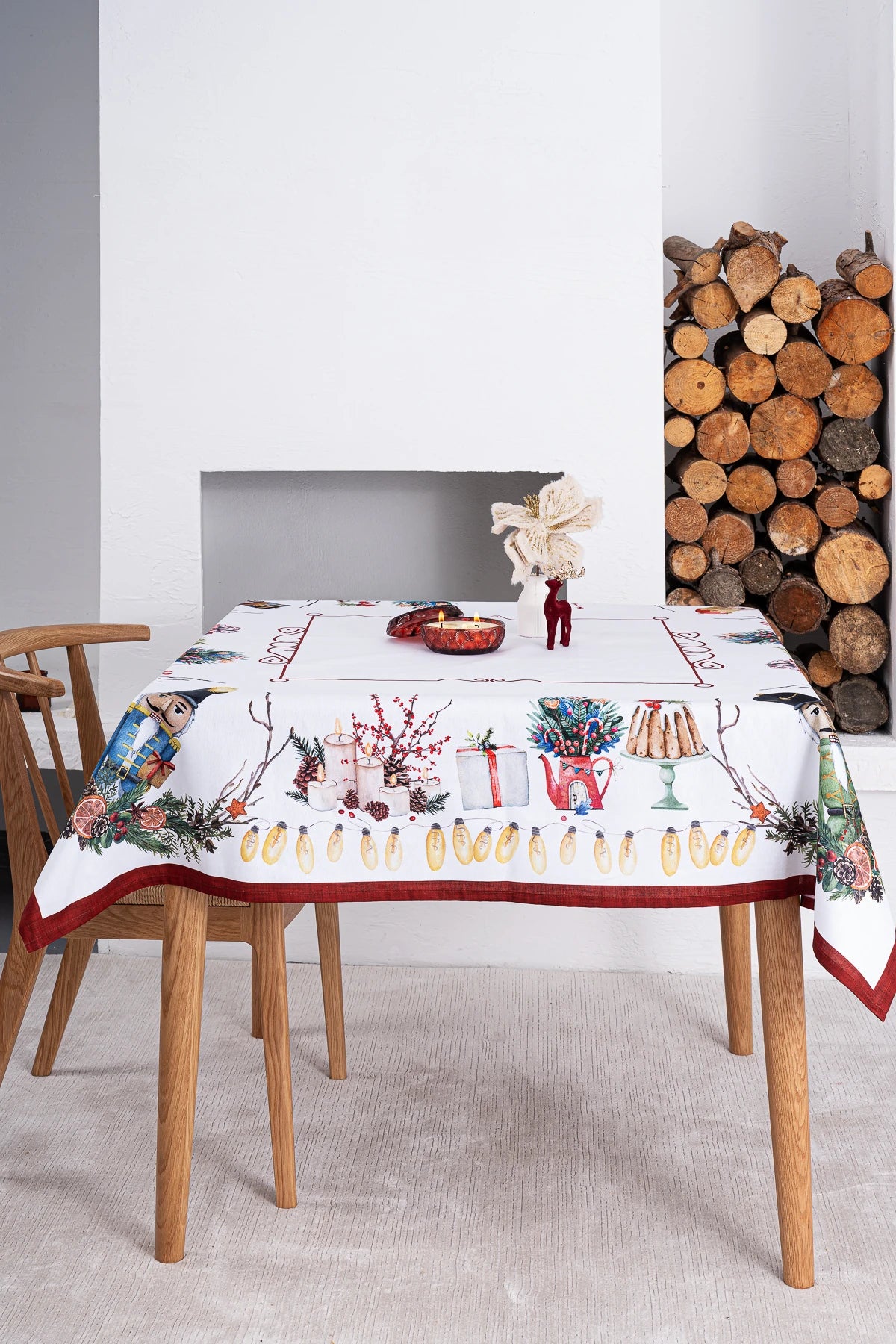 %100 Pamuk Masa Örtüsü-Yılbaşı Koleksiyonu | Nutcracker Marie Lou Home