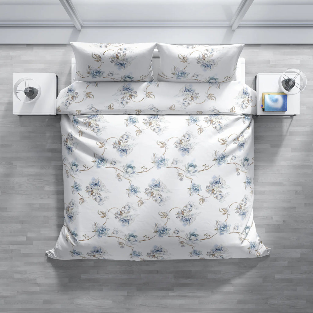Percale Blue Çift Kişilik Nevresim Seti - %100 Pamuk, 82 Tel, 200x220