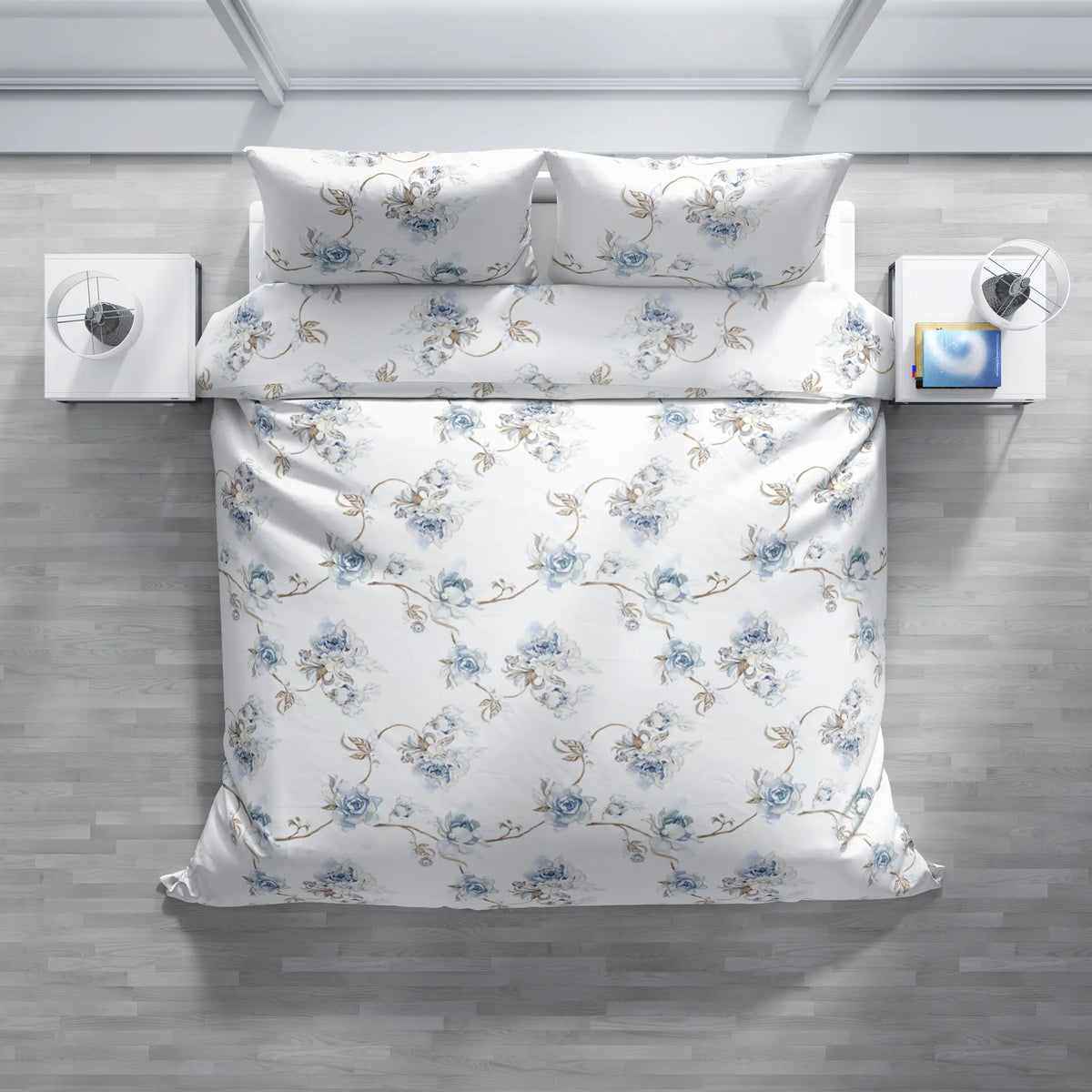 Percale Blue Çift Kişilik Nevresim Seti - %100 Pamuk, 82 Tel, 200x220