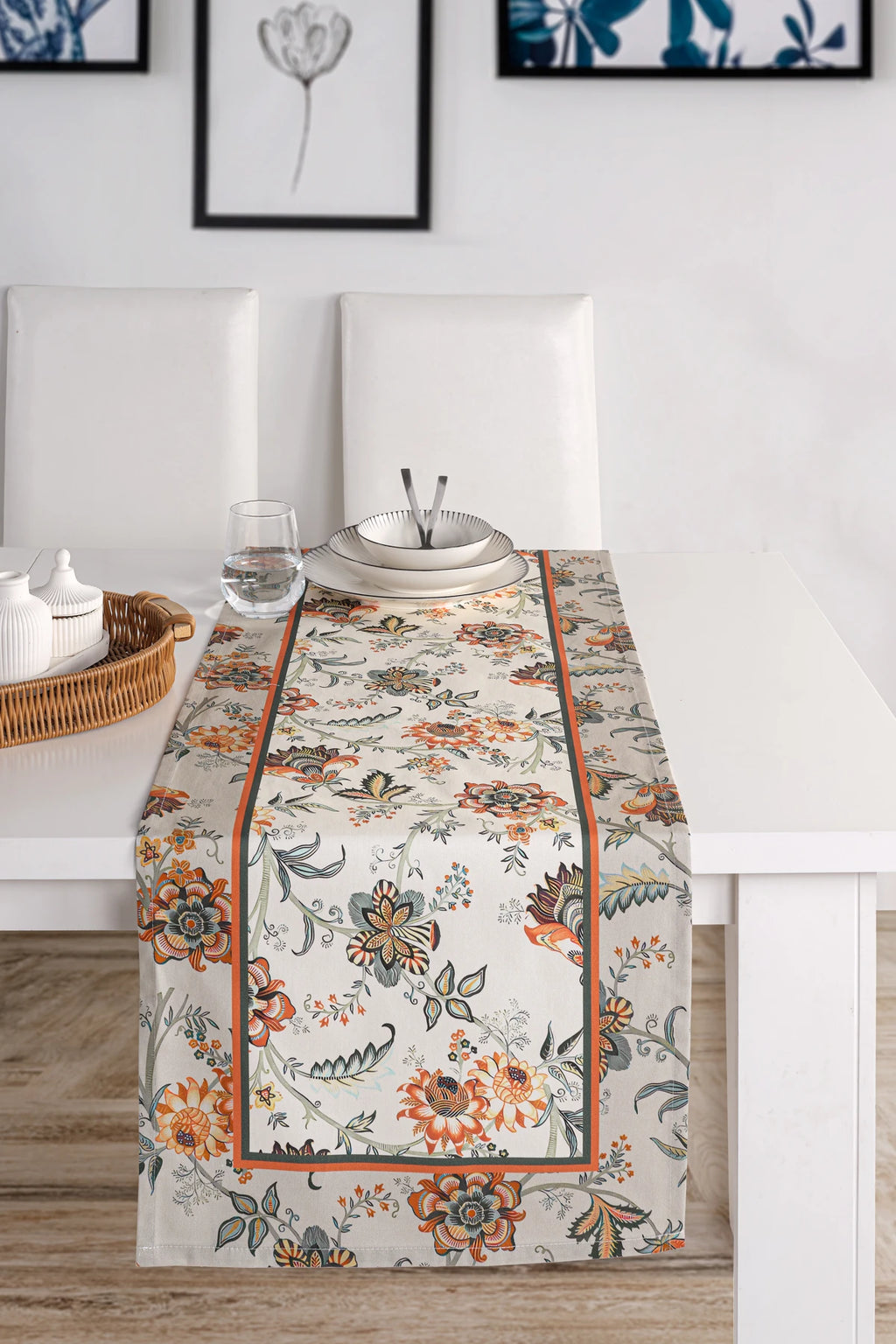 Safran %100 Pamuk Masa Örtüsü Seti-Runner & Amerikan Servis & Supla | Marie Lou Home