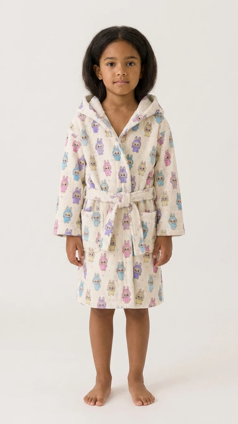 SUNNY Kapüşonlu Çocuk Bornozu – %100 Pamuk, GOTS Sertifikalı | Marie Lou Kids