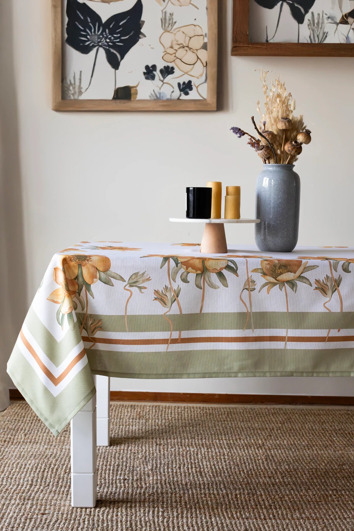 Masa Örtüsü-%75 Pamuk %25 Polyester-Yeşil | Elysian Marie Lou Home