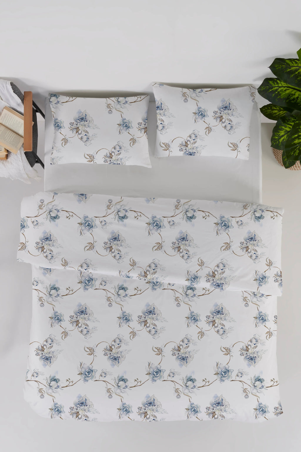 Percale Blue Çift Kişilik Nevresim Seti - %100 Pamuk, 82 Tel, 200x220