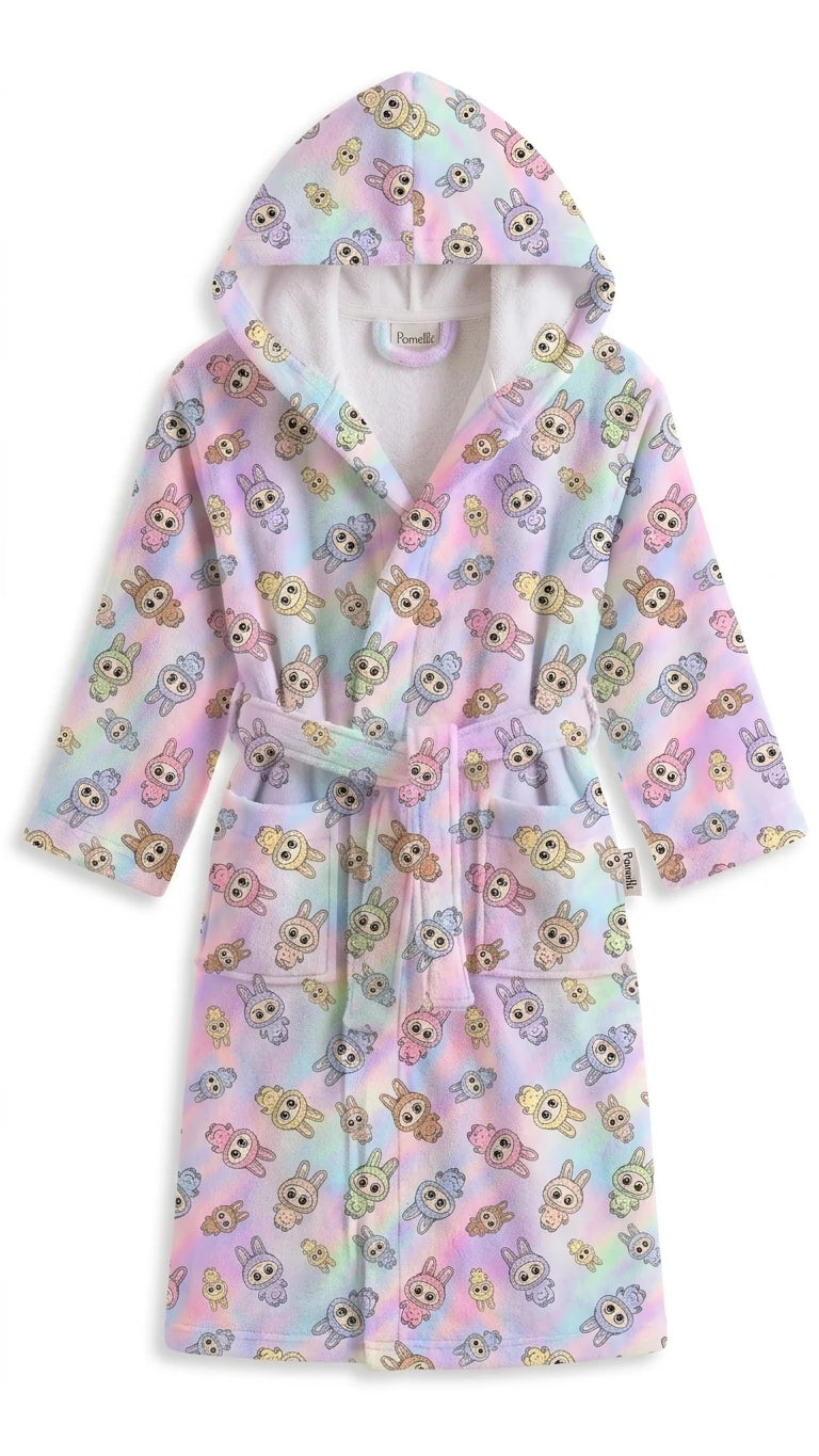 LILAC Kapüşonlu Çocuk Bornozu – %100 Pamuk, GOTS Sertifikalı | Marie Lou Kids