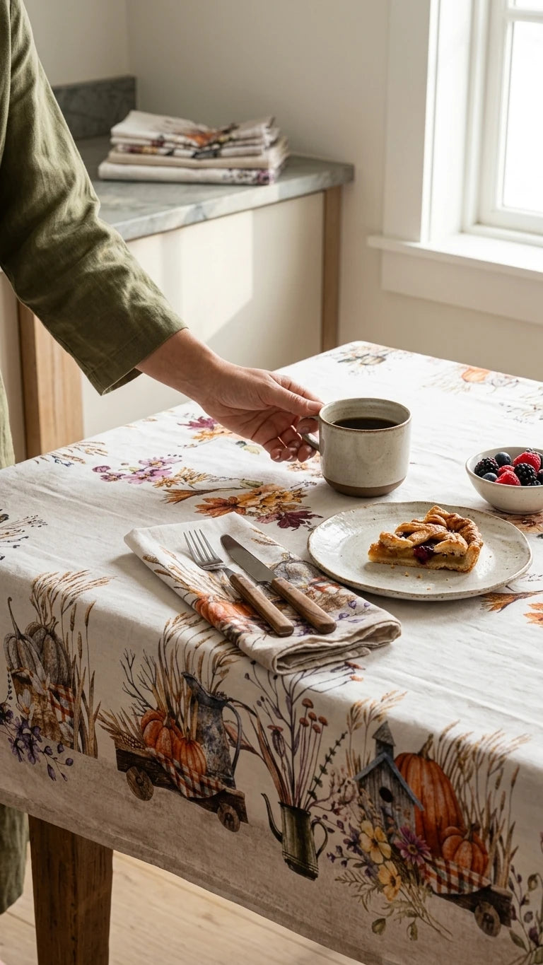 %100 Pamuk Masa Örtüsü-Yılbaşı Koleksiyonu |Harvest Marie Lou Home