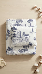 Vintage Blue Çift Kişilik Nevresim Takımı - %100 Pamuk Ranforce, 200x220