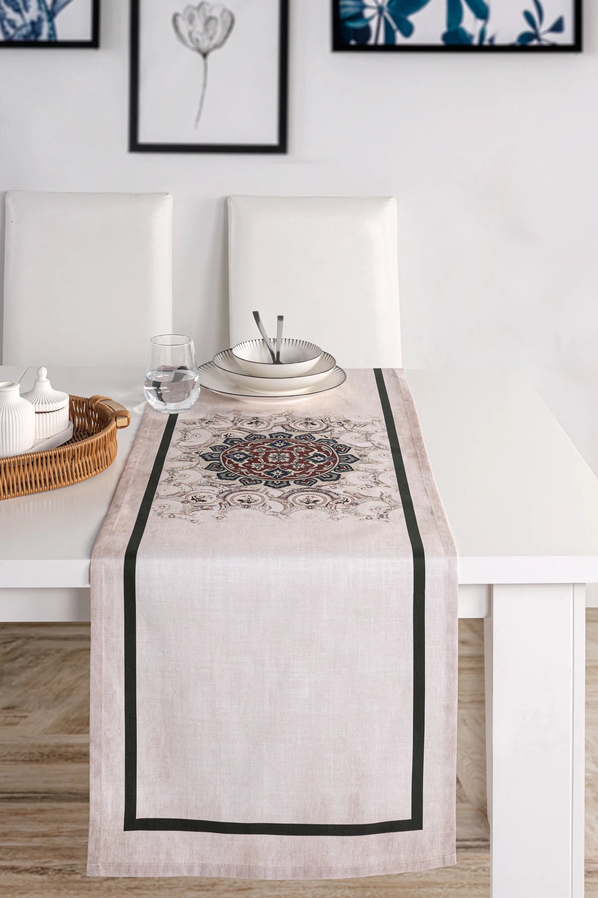 Palace %100 Pamuk Masa Örtüsü Seti-Runner & Amerikan Servis & Supla | Marie Lou Home