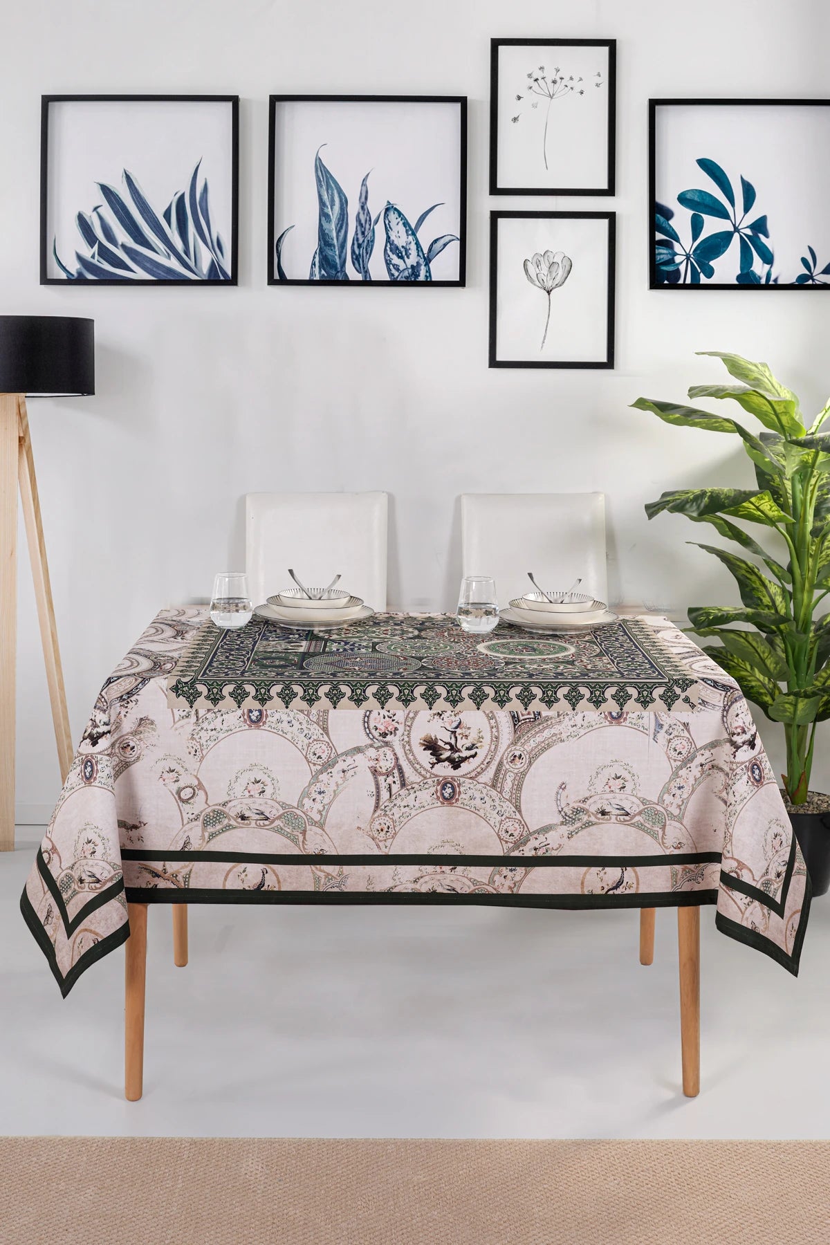 Palace %100 Pamuk Masa Örtüsü Seti-Runner & Amerikan Servis & Supla | Marie Lou Home
