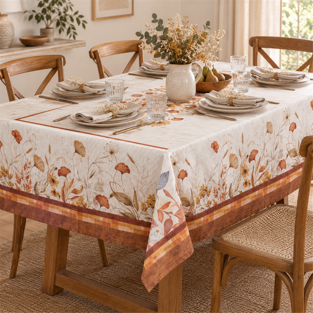 Rustic masa örtüsü, pamuk karışımlı – Marie Lou Home